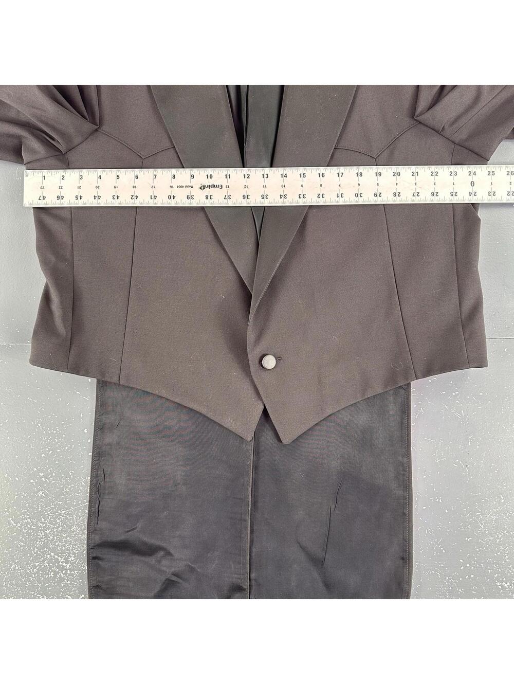 VTG Pagano West Blazer Men 48L Black Tuxedo Tails Bolero Cropped Smiles NWT USA - Picture 4 of 9